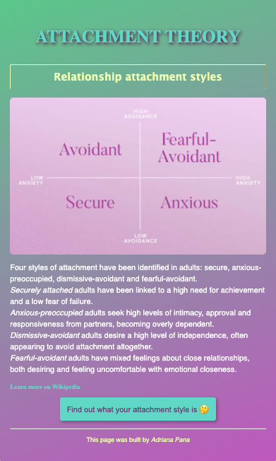 Attachment theory project preview